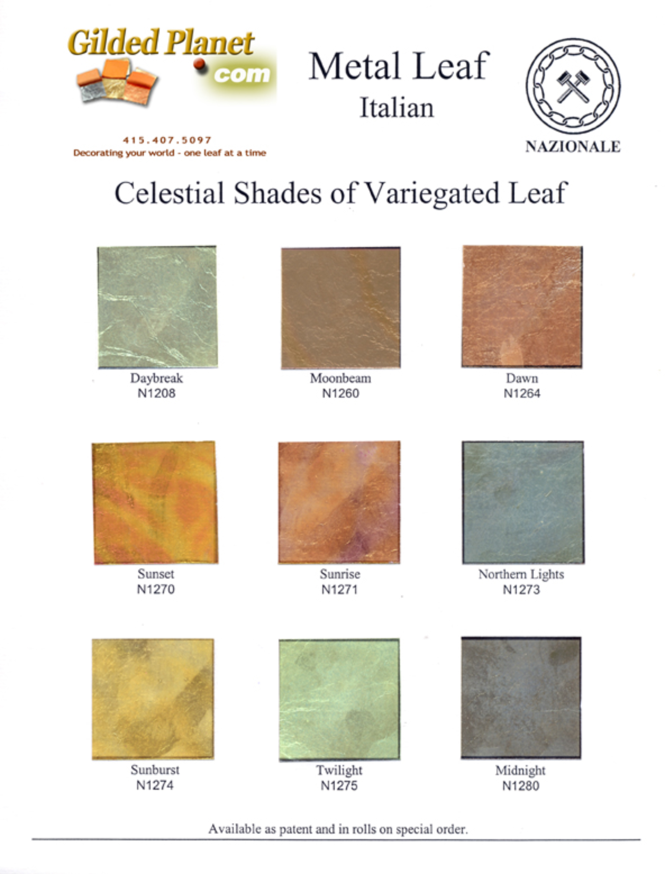 Celestial Variegated Metal Leaf