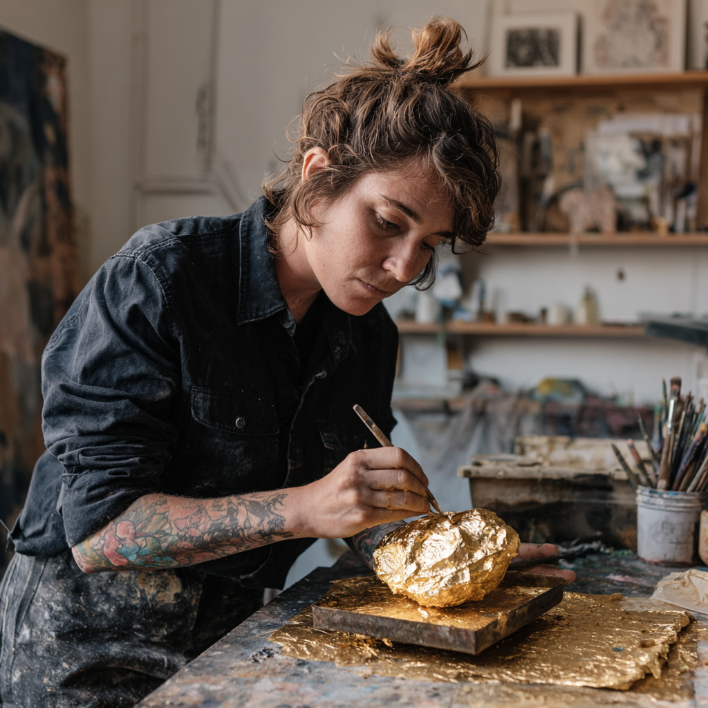 Gold Leaf Gilding on Sculpture