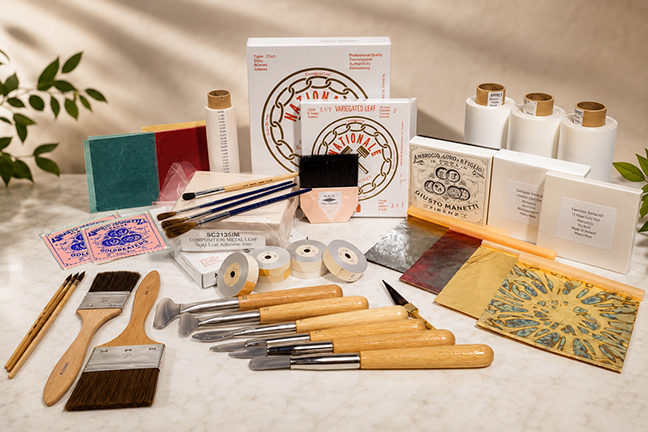 Gilding materials and gold leaf