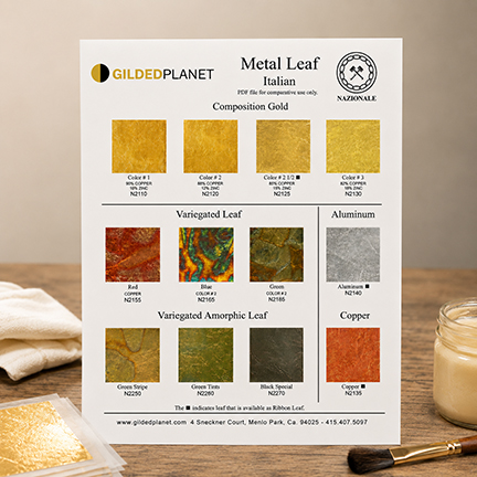 Variegated metal leaf color chart