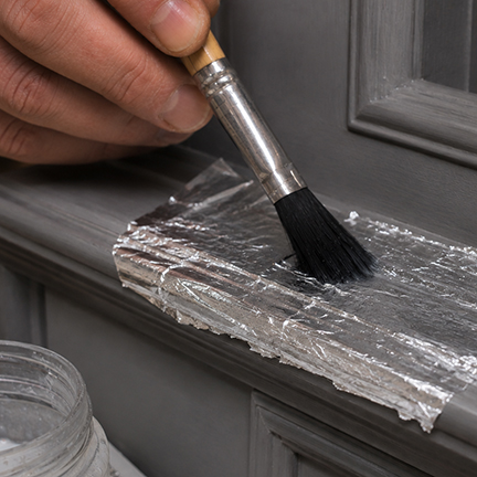 Using Imitation Silver leaf with water based size
